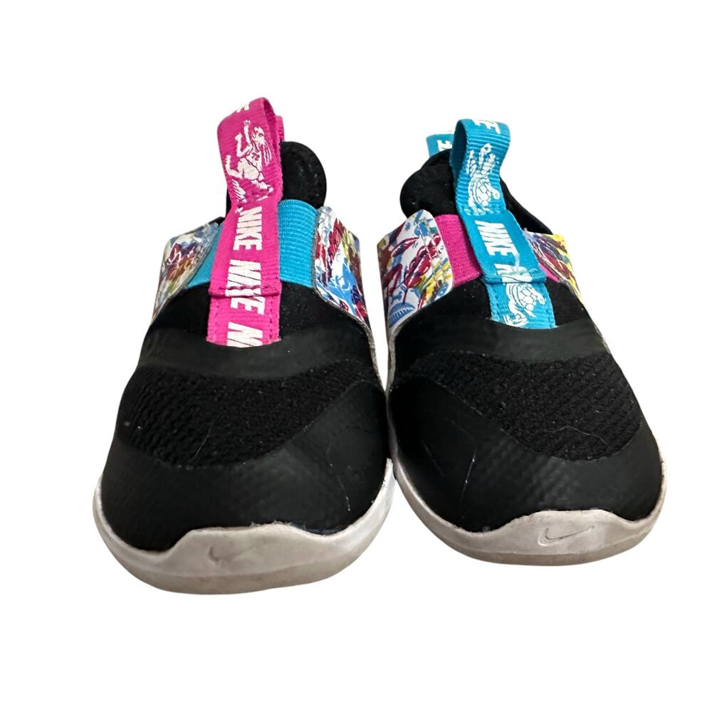 Nike Kids Black Multicolor Flex Runner Slip-On Sneakers with Floral Print - Picture 6 of 7